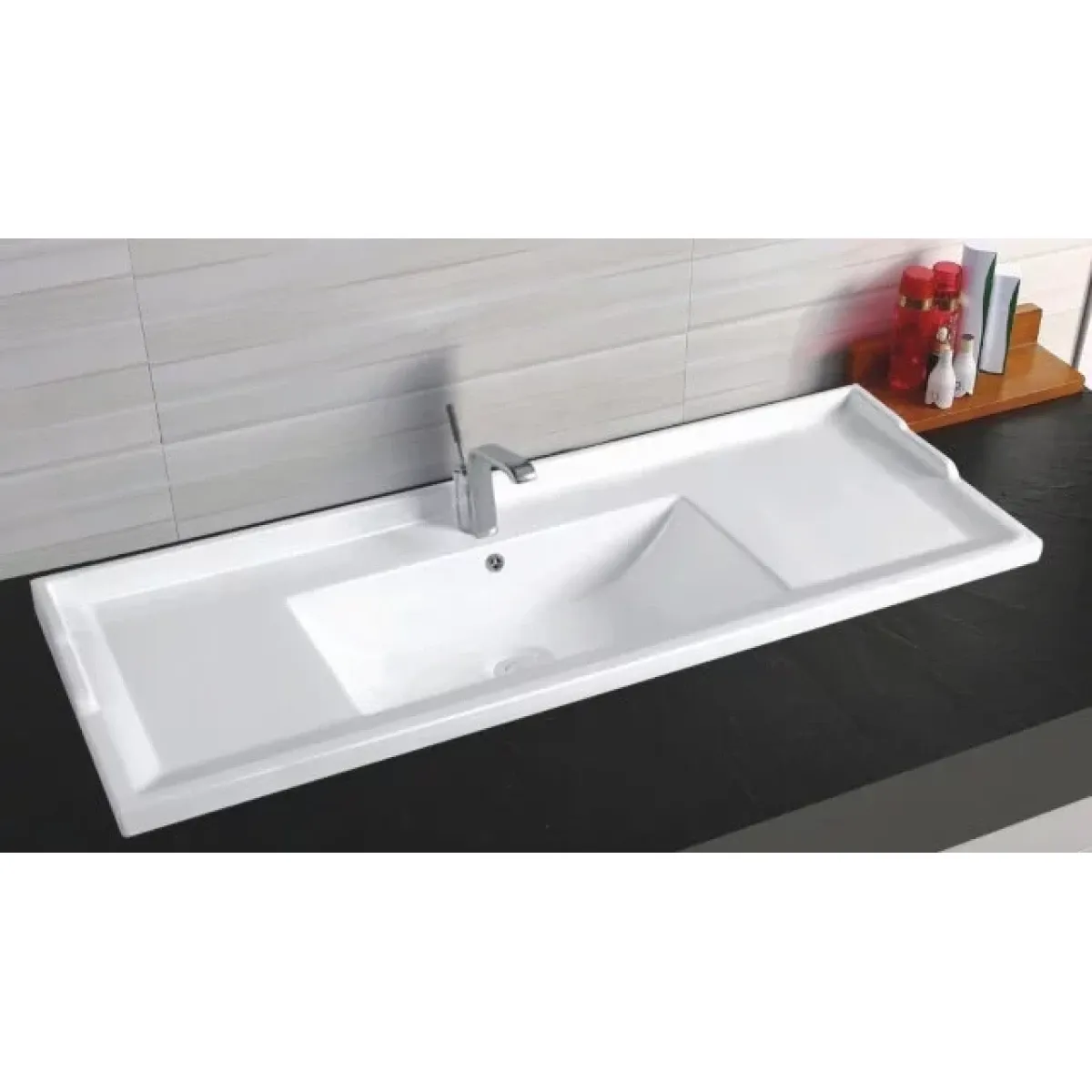 Раковина CeramaLux NYJ840-120 121,5x47,5 см, накладная, белый