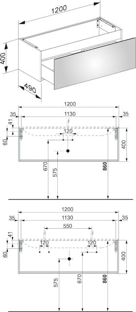 Тумба под раковину Keuco Plan 120 32981140000 трюфель