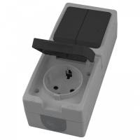 Блок с розеткой и выключателем Stekker Велена 49726