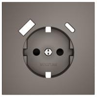 Накладка для розетки с заземлением и со шторками и 2хUSB type A и C Voltum S70 VLS001014