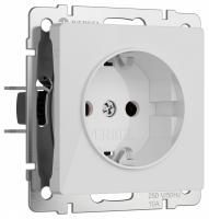 Розетка с заземлением и со шторками без рамки Werkel белый акрил W1171141