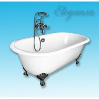 Ванна чугунная Elegansa Gretta Chrome Н0000361 167,6x76,5 см, отдельностоящая, белый