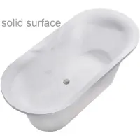 Ванна из литьевого мрамора Astra-Form Монако Solid Surface 01010078 174,1x80,5 см, отдельностоящая, белый матовый