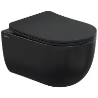 Унитаз подвесной Berges Ventas 082136 безободковый, с сиденьем микролифт, черный матовый