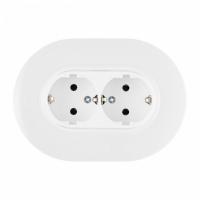 Розетка двойная с заземлением и со шторкой Arte Milano SET08-2 SET08-double-40-2 white