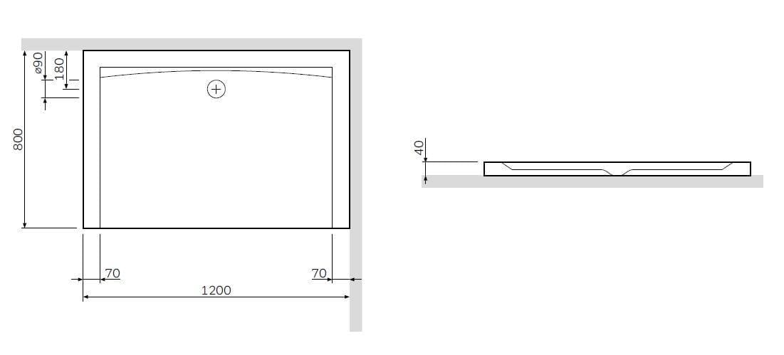 Душевой поддон AM.PM Inspire W51T-GSSO-12080W