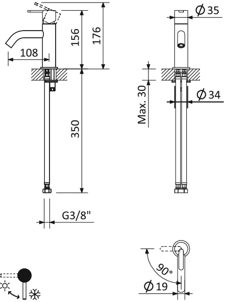 Смеситель для раковины Cezares Leaf LEAF-LSM2-SS