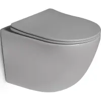 Унитаз подвесной Vincea Globo VT1-14STMG безободковый, торнадо, с сиденьем микролифт, серый матовый