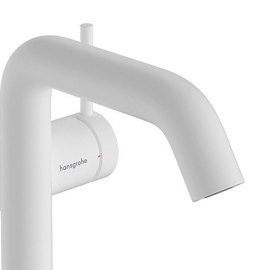 Смеситель для раковины hansgrohe Tecturis S 73320700 со сливным гарнитуром белый матовый