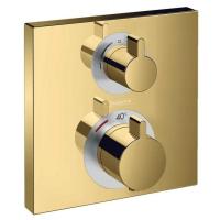 Смеситель для душа с термостатом Ecostat Square 15714990 скрытого монтажа для 2 потребителей полированное золото