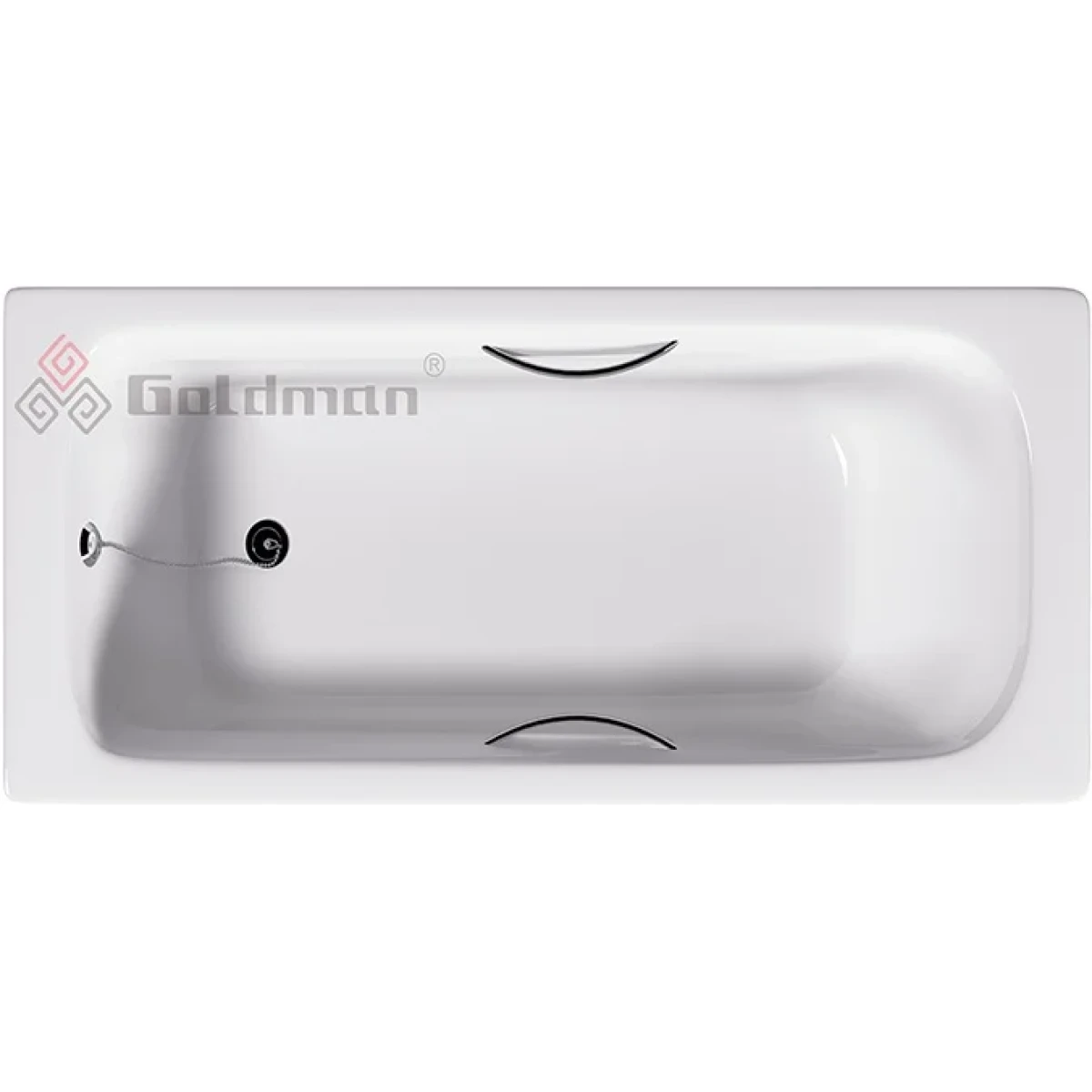 Ванна чугунная Goldman Maxima MX20085H 200x85 см, с отверстиями под ручки, белый