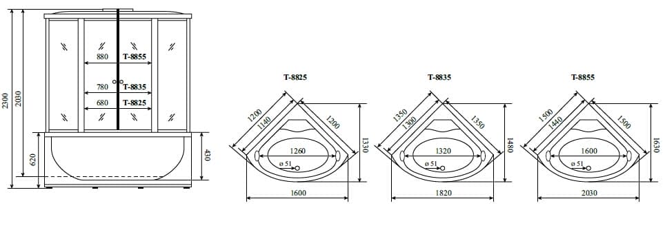 Душевая кабина Timo Comfort T-8825 F