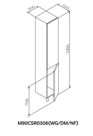 Шкаф-пенал AM.PM Gem M90CSR0306DM глубокий синий