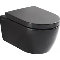 Унитаз подвесной SSWW CT2037black с сиденьем микролифт, черный
