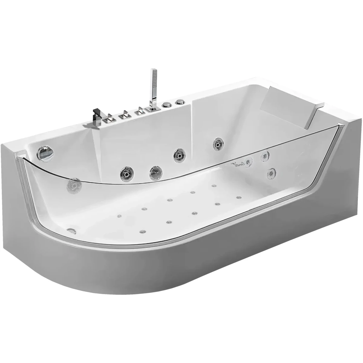 Акриловая ванна Ceruttispa C-403R 170x80 см R, с гидромассажем, угловая, белый