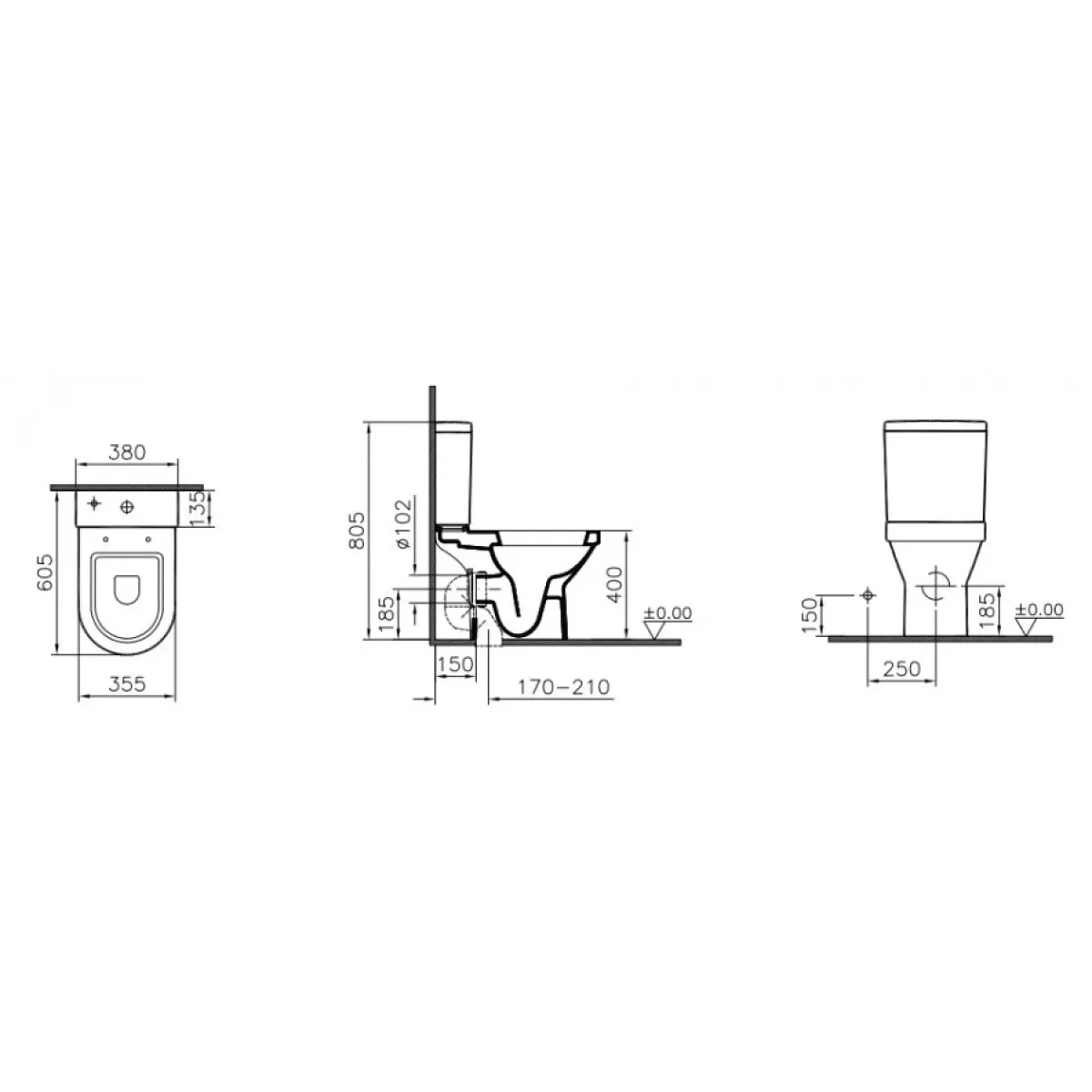 Унитаз-компакт Vitra S50 9767B003-7201 с сиденьем микролифт, белый