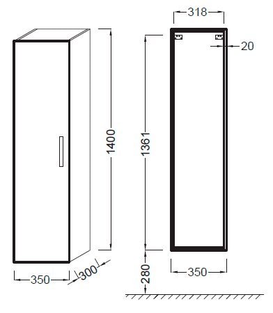 Шкаф-пенал Jacob Delafon Ola 35 (EB396-J5) белый лак