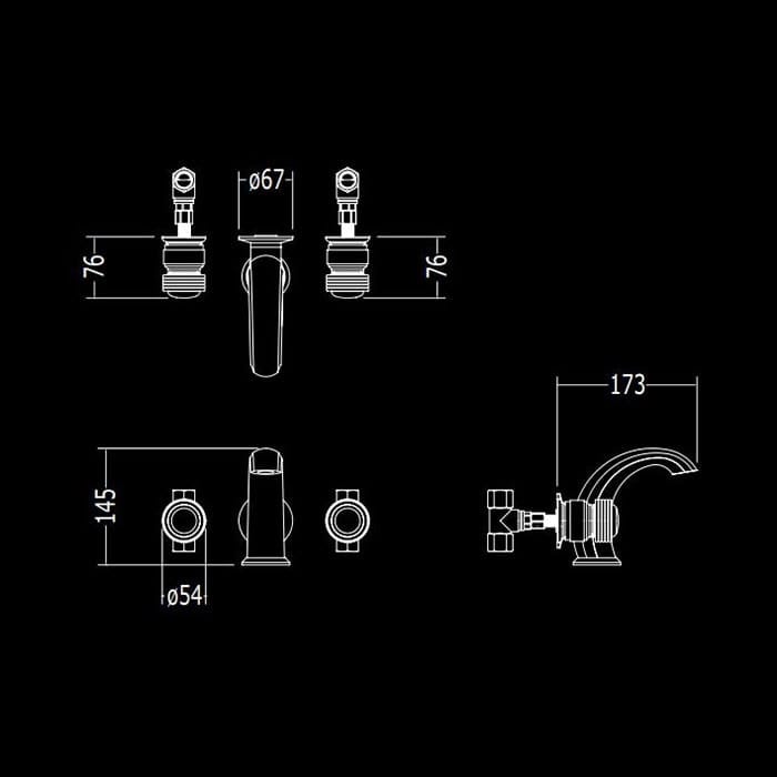 Смеситель для раковины Devon&Devon Excelsior Royal EXC-RY133MOTS золото
