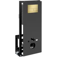 Инсталляция для унитаза WasserKRAFT Glan 66 66TLT.010.ME.BL.MG04 с кнопкой смыва, золотой матовый