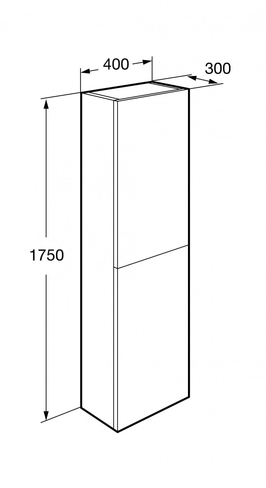 Шкаф-пенал Roca Ona 1750 A857635510 серый матовый