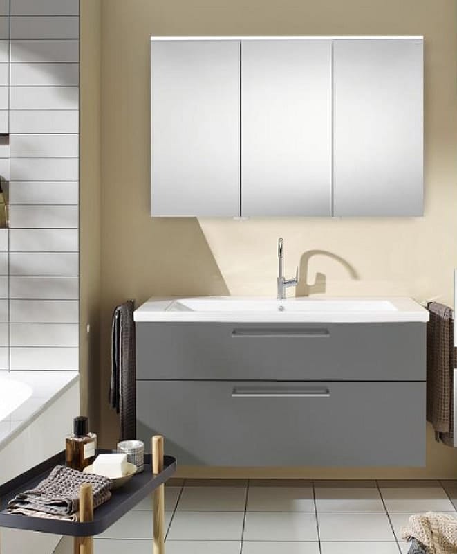 Тумба с раковиной Burgbad Eqio 120 SEZA123F2010C0001*1 серый глянцевый