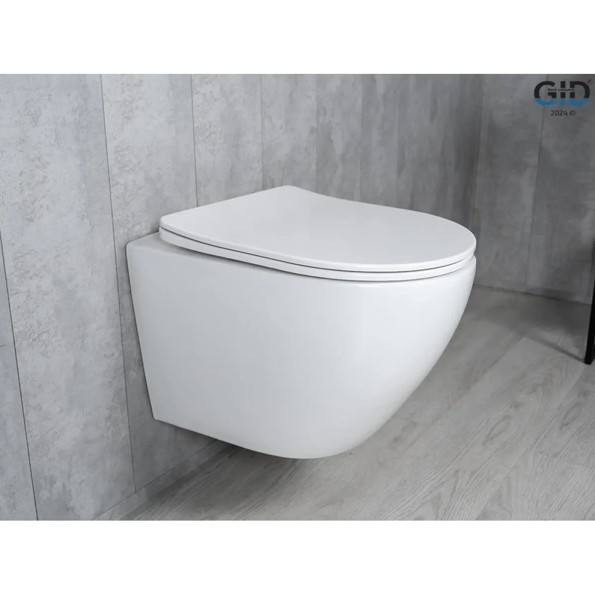 Унитаз подвесной GID Tr2122TF безободковый, торнадо, с сиденьем микролифт, белый