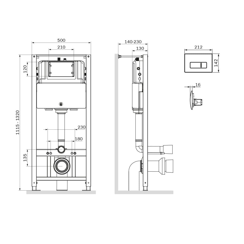 Инсталляция для унитаза AM.PM Pro I012704.8031 с пневматич клавишей Pro M пластик мат никель