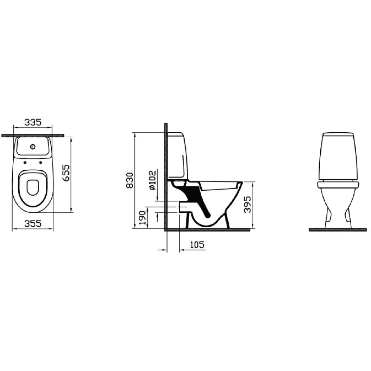 Унитаз-компакт Vitra Grand-1 9763B003-0567 с сиденьем, белый