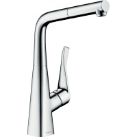 Смеситель для кухни hansgrohe Metris M71 320 1jet sBox 73812000 с вытяжным изливом хром