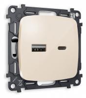 Розетка 2хUSB type A и C без рамки Ambrella Volt OMEGA MO311010