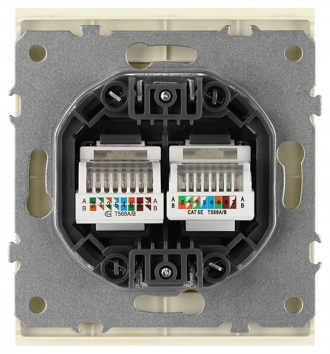 Розетка двойная Ethernet RJ-45 без рамки Эра Arktik Б0070485