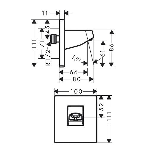 Держатель верхнего душа hansgrohe Pulsify 24139700 белый матовый