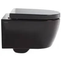Унитаз подвесной SSWW CT2038BLACK безободковый, с сиденьем микролифт, черный