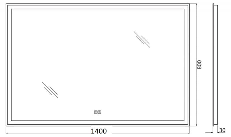 Зеркало BelBagno SPC-GRT-1400-800-LED-TCH-WARM