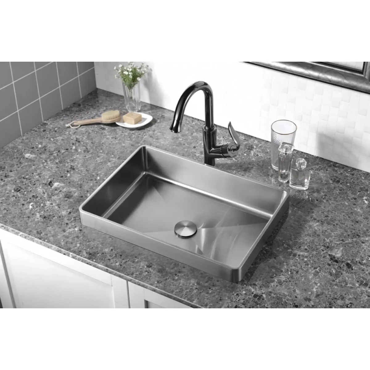 Раковина Abber Wasser Kreis AF2401SP 51x36 см, встраиваемая сверху, сатин