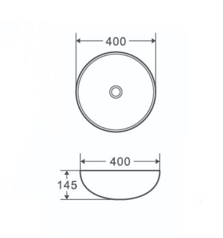 Раковина Nofer Spin 40 23595 круглая черный мрамор