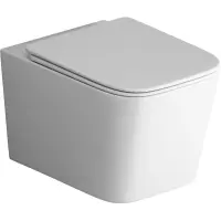 Унитаз подвесной Grossman GR-4404MSQ безободковый, торнадо, с сиденьем микролифт, белый матовый