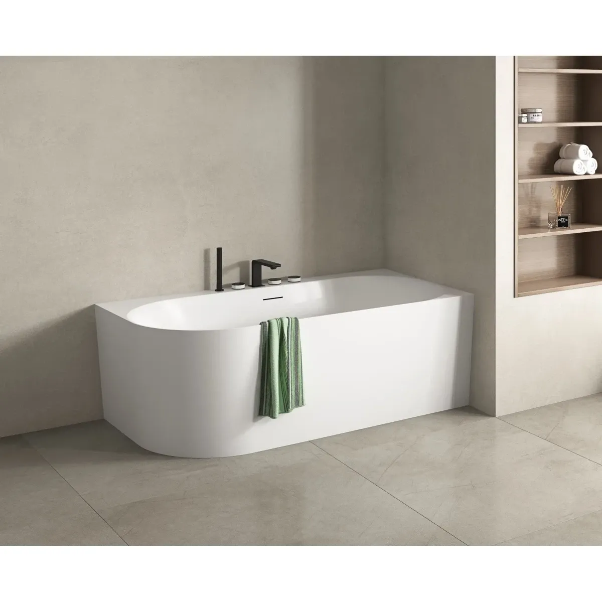 Акриловая ванна Vincea VBT-704-1800-R 180x80 см R, угловая, белый
