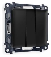 Выключатель трехклавишный без рамки Ambrella Volt Quant MA805010