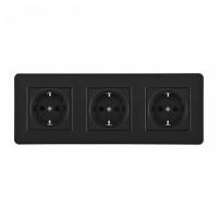 Розетка с заземлением и со шторкой Arte Milano SET16-3 SET16-3-40-1x3 black
