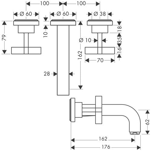 Смеситель для раковины Axor Citterio 39313000
