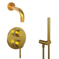 Смеситель для ванны Paini Cox 78PJSET26911BATH с душевым гарнитуром золото матовое