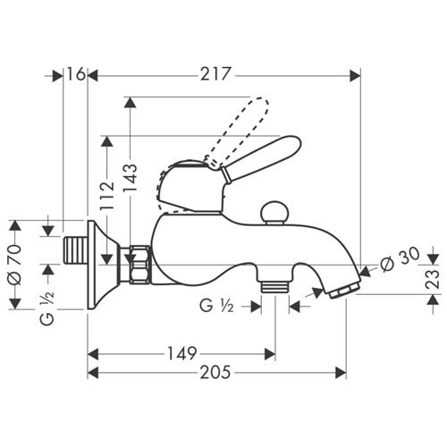 Смеситель для ванны AXOR CARLTON 17410000