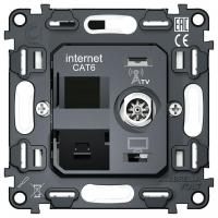 Механизм ТВ-розетки оконечные и розетки Ethernet RJ-45 со шторкам Ambrella Volt QUANT VM195