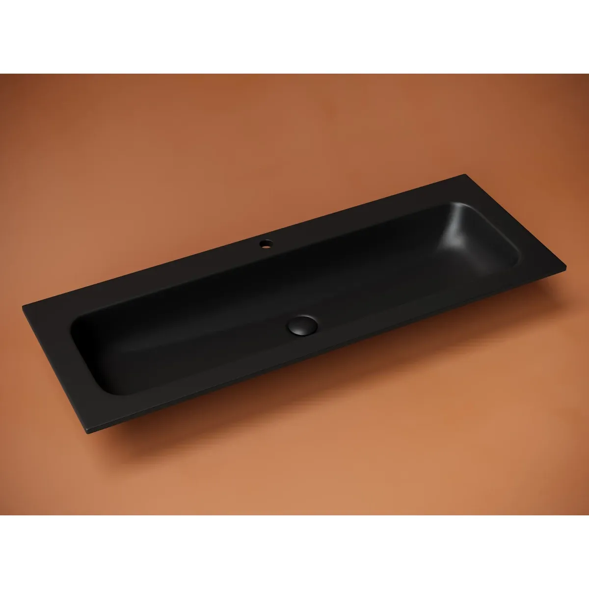Раковина Ceramica Nova Grace CN7017MB 121x45,7 см, накладная, черный матовый