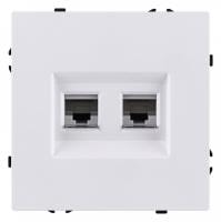 Розетка двойная Ethernet RJ-45 и со шторками, без рамки Kollinger Eclipse EC-018WG