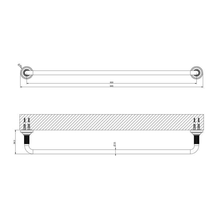 Полотенцедержатель Gessi Venti 20 60 см 65503#710 золото