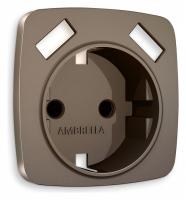 Накладка для розетки с заземлением и со шторками и 2хUSB type A Ambrella Volt OMEGA OP6390