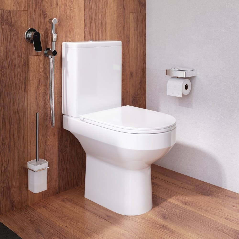 Комплект унитаза компакт AM.PM Spirit CK70DC с бачком с сиденьем и аксессуарами для ванной комнаты