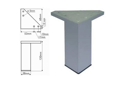 Ножки для мебели Cersanit ZP-NOGA-KPL2/Cm хром матовый